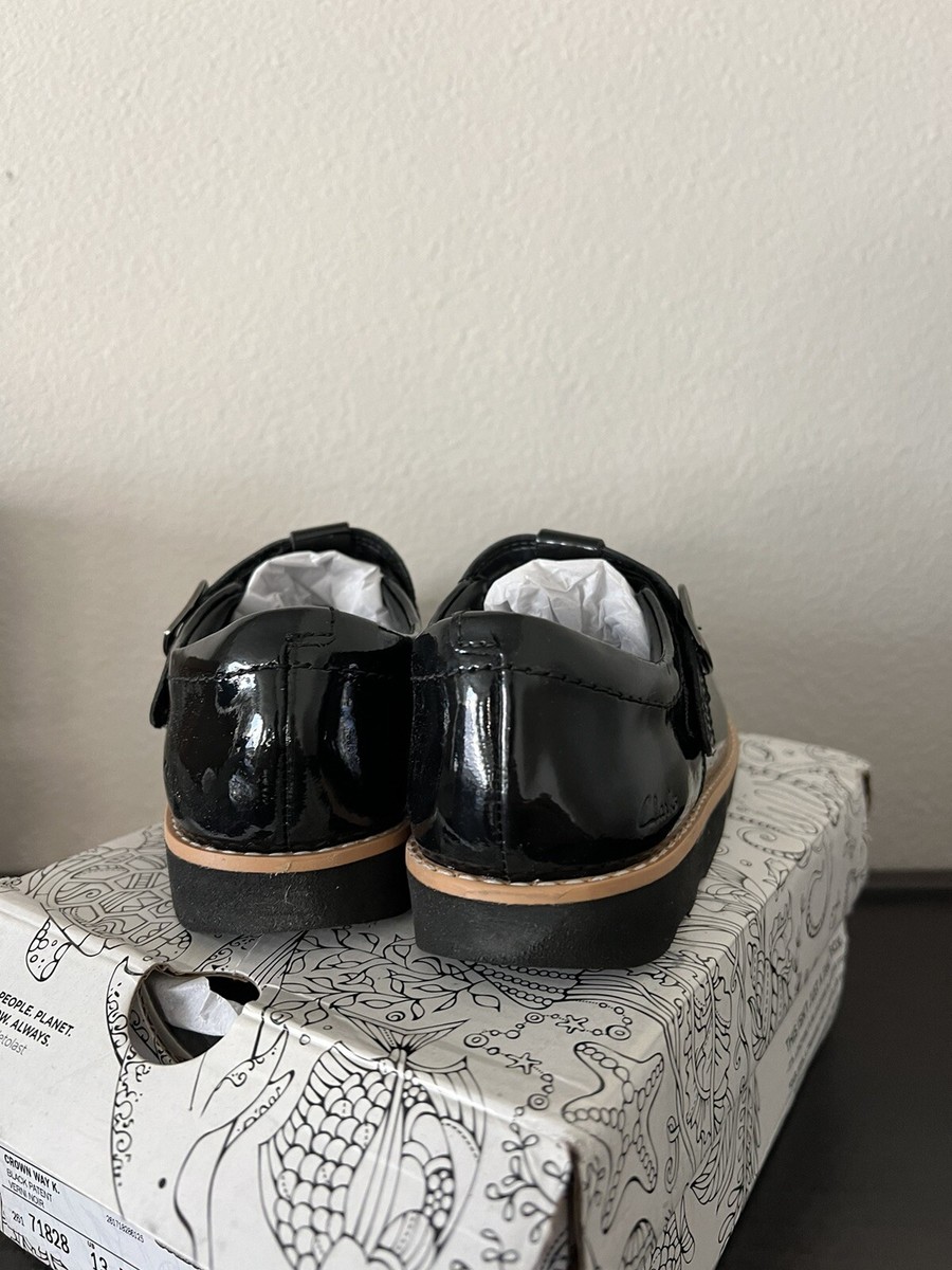 Where To Buy Clarks Girls Patent Leather Shoes 'Crown Jump Kickers