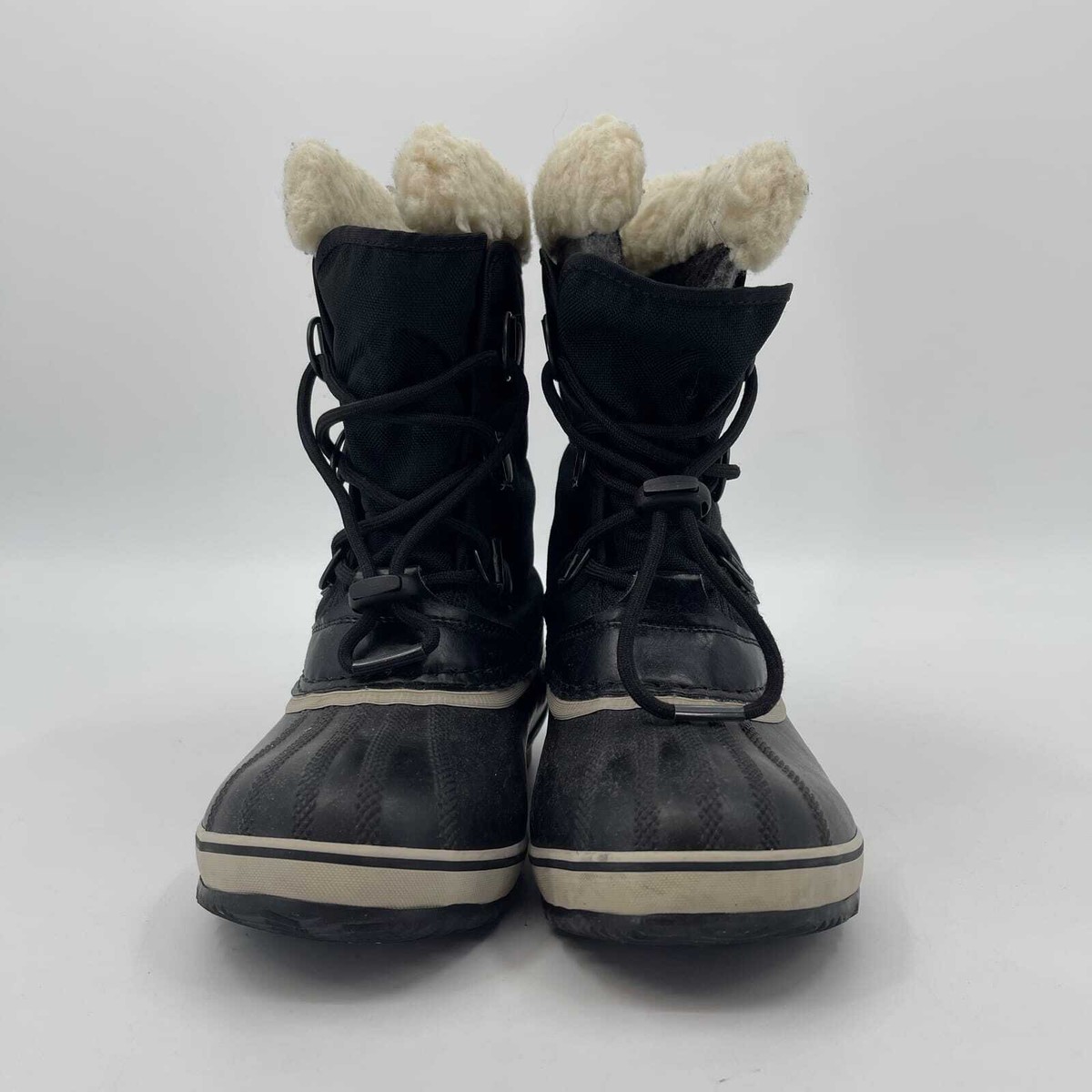 Sorel Black and Cream Rubber Back-Panel Winter Boots Size 10 Sorel Black & Cream Insulated Snow Boot | Adjustable  main image 4