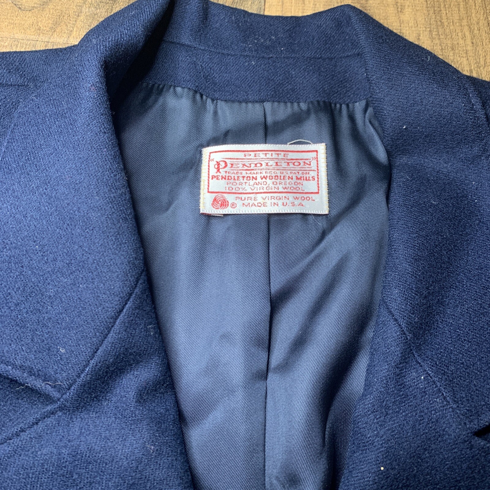 Pendleton Petite 100% Wool Blazer 2 Button Blue W… - image 2