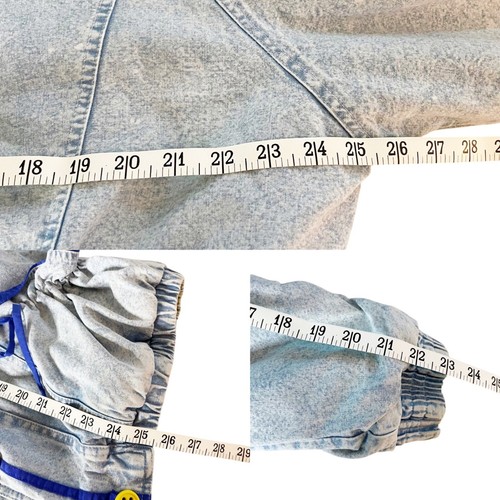 Vintage GITANO Jacket Acid Wash Denim 80s Size M Zip Coat Buttons Blue Trim Nice - Picture 7 of 10