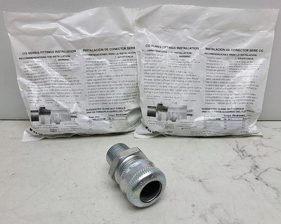 2 Pack Eaton Crouse-Hinds CGB195 Straight Body Male Cord Grip .500-.625 1/2'' Dia