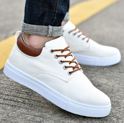 Men's Sneakers Casual Cozy Canvas 3cm Elevator Height Increasing Shoes Fashion - Picture 8 of 16