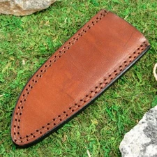 FIXED-BLADE KNIFE BELT SHEATH Brown Leather 6.5" - Fits up to 6" x 1.5" Blade