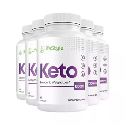 5-Pack Lifestyle Keto Pills, Fat Burner, Weight Loss Supplement (300 Capsules)