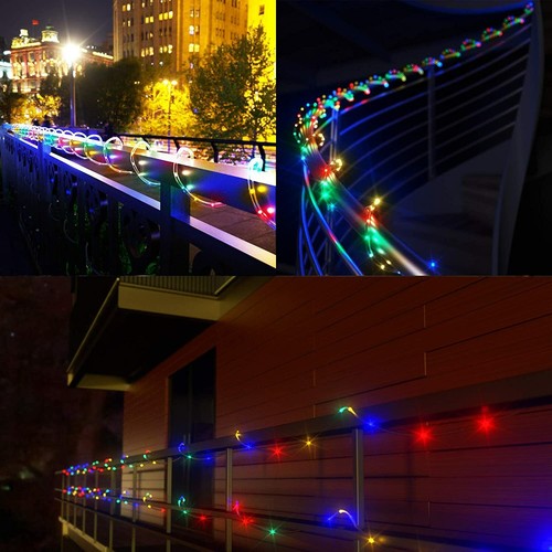 Solar 23-105FT LED Rope Light PVC Hard Tube Party Christmas Lights Xmas 8Mode - Picture 8 of 26