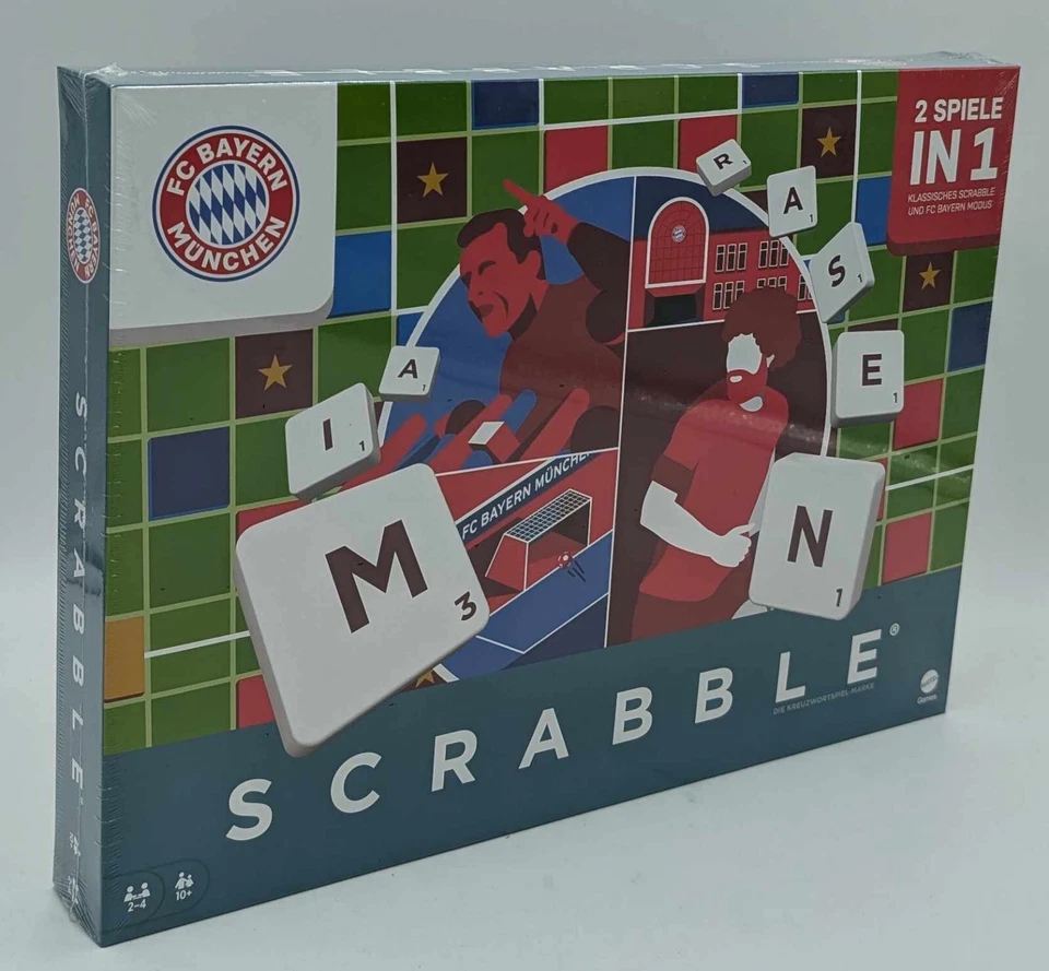 Mattel  Scrabble FC Bayern München Wortspiel Wörterspiel Wörter FCB Fußball NEU - Bild 1 von 4