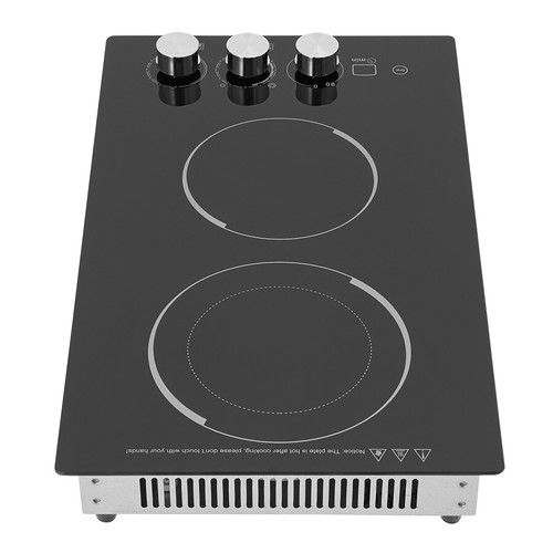 Electric Cooktop LED Electric Stovetop 2 Burners Electric Cooktop 1100W & 600W - Picture 10 of 21