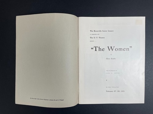 1951 Programm - Die Frauen, Bijou Theater Knoxville TN Junior League UTK Vintage - Bild 3 von 24