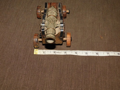 VINTAGE TOY 6" LONG WOOD METAL CANNON - Picture 11 of 11