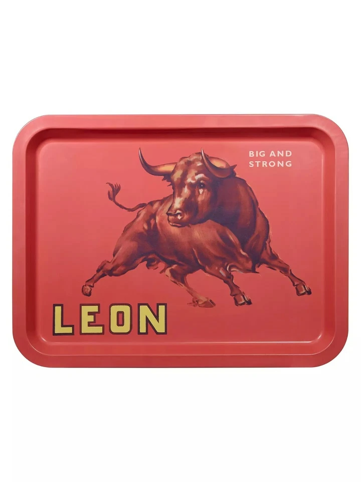 John Lewis Leon Tin Tray Red Limited Edition (L39.8cm x W29.5cm) Very Rare! - Image 2 of 3