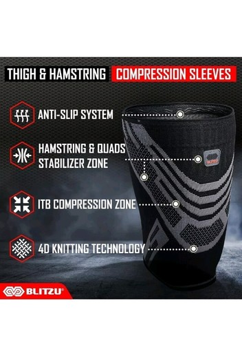 Thigh Compression Sleeve Pair Quad Groin and Hamstring Support White Size S - Picture 9 of 10