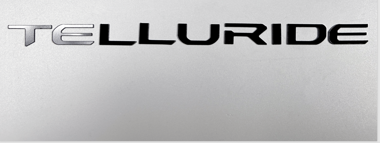 FITS Telluride Letters Plastic Overlay in Gloss Black