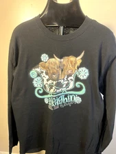 Gilden Heavy Cotton Shirt Size L Black Graphic,SLeighin with my heifers,New