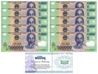 5 MILLION VIETNAM DONG.. circulated..  10 notes With COA