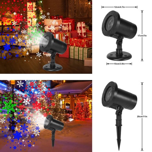 Christmas Snowflake Projector Light Outdoor LED Moving Snowfall Light Landscape - Picture 6 of 10