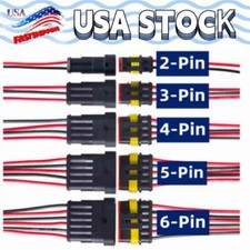 2/3/4/6-Pin Way Car Waterproof Male Female Electrical 18AWG Wire Connector Plug