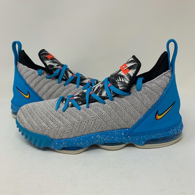 lebron 16 grey blue yellow