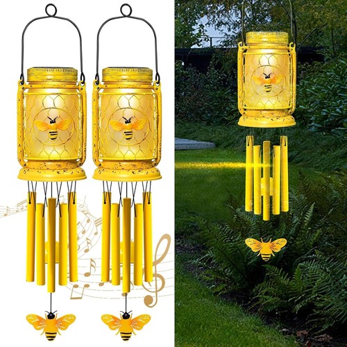 IP65 Waterproof Solar Bee Wind Chimes – Unique Outdoor Decor for Any Occasion - 第 3/11 張圖片