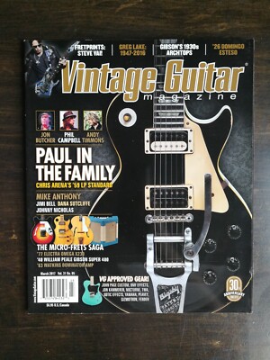 Vintage Guitar Magazine March 2017 Steve Vai - Greg Lake - Mike Anthony - 1023