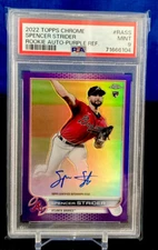 Spencer Strider 2022 Topps Chrome Auto Purple Refractor #RA-SS #74/250 RC!!