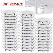 40Pack 3Inch LED Ceiling Lights Ultra-Thin Recessed Retrofits Kit 6000K Daylight