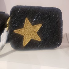 Moyna New York Crossbody Bag In Black With Gold Star - Size One Size