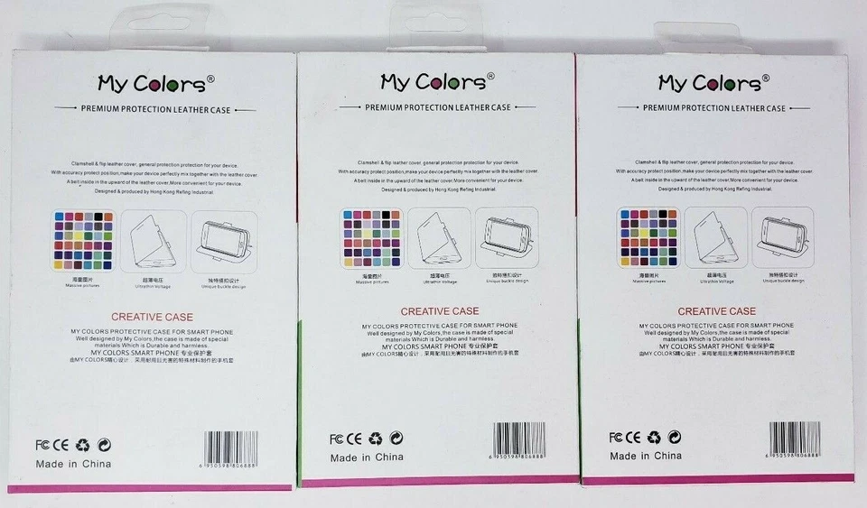 3 Lot Leather Folio Case Wallet Book Cover For Samsung Galaxy Note 2 N7100 N7105 - Image 2 of 4