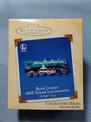 NEW HALLMARK KEEPSAKE 2002 BLUE COMET 400E STEAM LOCOMOTIVE LIONEL XMAS ORNAMENT