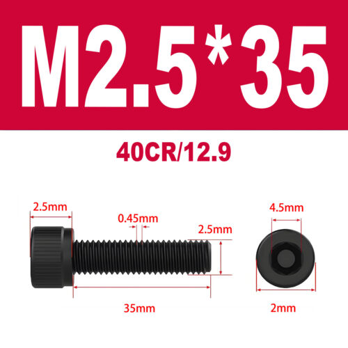 DIN912 12.9 legierter Stahl Zylinderschrauben Innensechskant M1.4-M3 - Bild 77 von 115