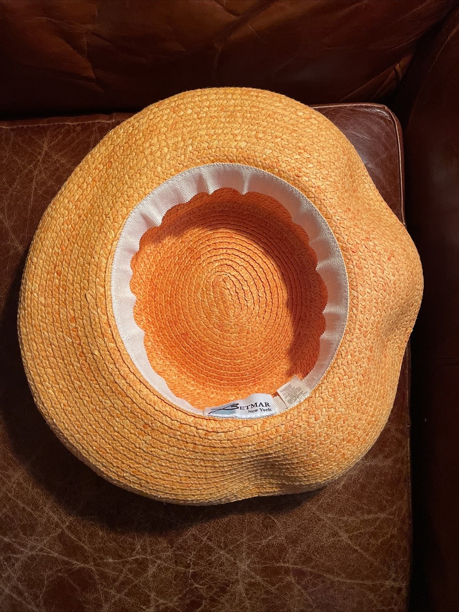 BETMAR STRAW HAT PEACH COLOR Straw Hat Betmar New York Peach Brown Tan Wide Brim Beach  main image 3