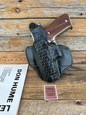 Vintage Don Hume H721 Black Basket Leather OWB Holster For SIG P220 P226