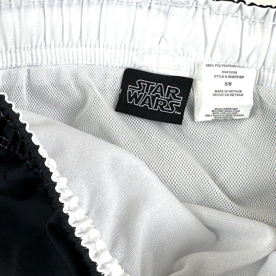 Pantalones Cortos de Natación Disney Niños Azul Negro Cintura Elástica Rayas Star Wars Talla 5-6 Foto 3 de 3