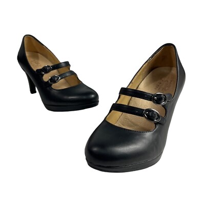 Naturalizer Women's Black Prudence Round Toe Heels Sz