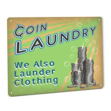 Coin Laundry Room SIGN Laundromat Washer Soap Vintage Wall Art Country Cabin 56