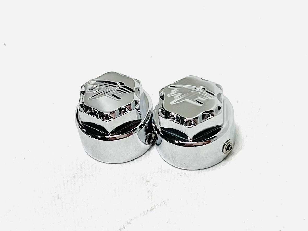 CHROME DIAMOND CUT ATC KICKSTAND BRACKET BOLT CAPS 2022-2024 SUZUKI HAYABUSA
