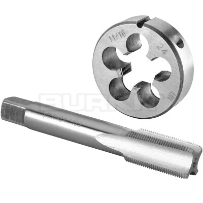 BURKIT 11/16"-24 UNEF Tap and Die Set Right Hand, 11/16 x 24 UNEF Thread Tap and Die