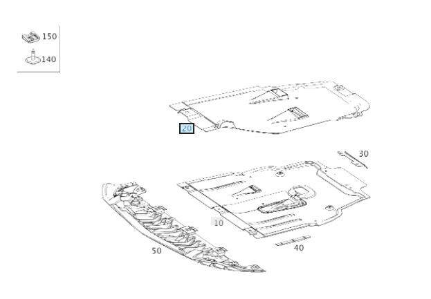 Genuine Mercedes Engine Undertray Shield Cover W176 W242 W246 W117