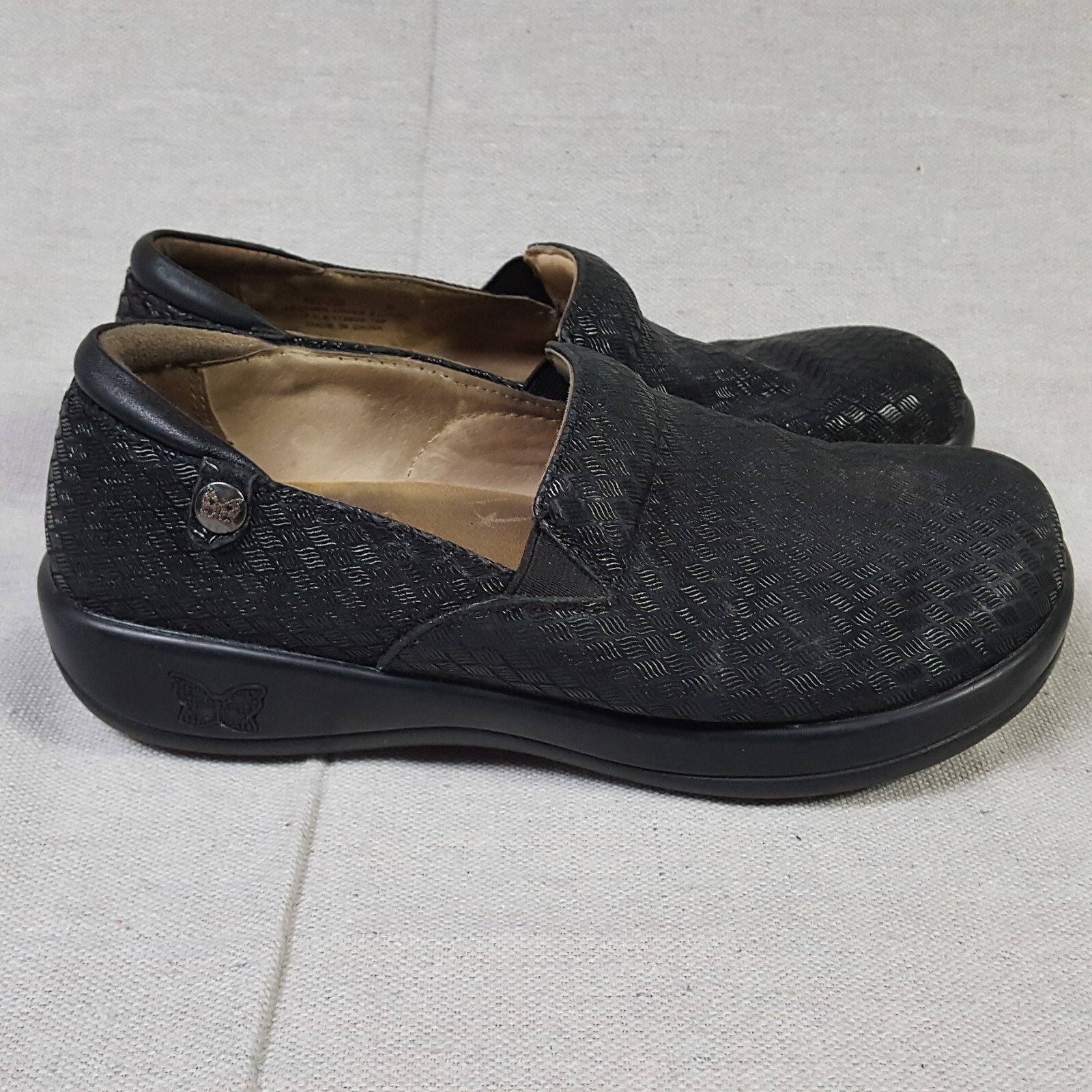Alegria Women’s Keli Black Diamond Leather Clogs Size 36 US 6.5 KEL-752-image