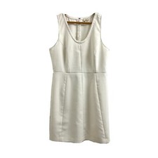 J Crew White Fit & Flare Scuba Dress Sz 10