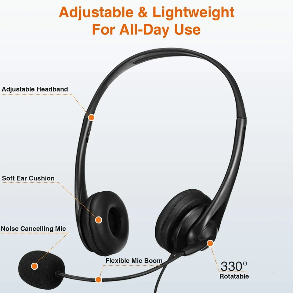 CUFFIE USB CANCELLAZIONE DEL RUMORE ATOPOLER PER PC LAPTOP CON MICROFONO - Immagine 2 di 4