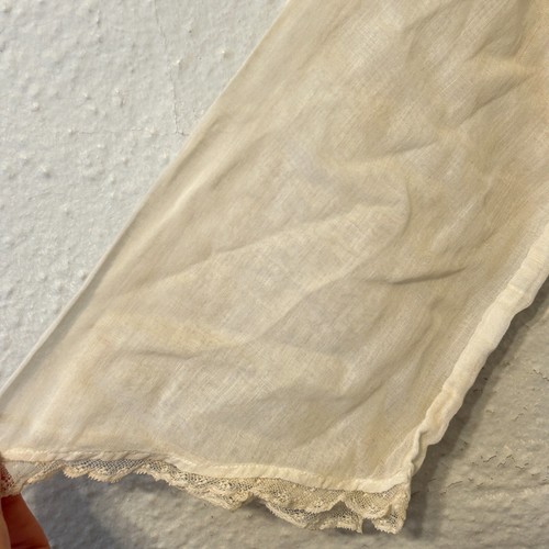 Early 1900s Antique Edwardian XS Lawn Dress White Sheer Cotton Lace - Picture 8 of 20