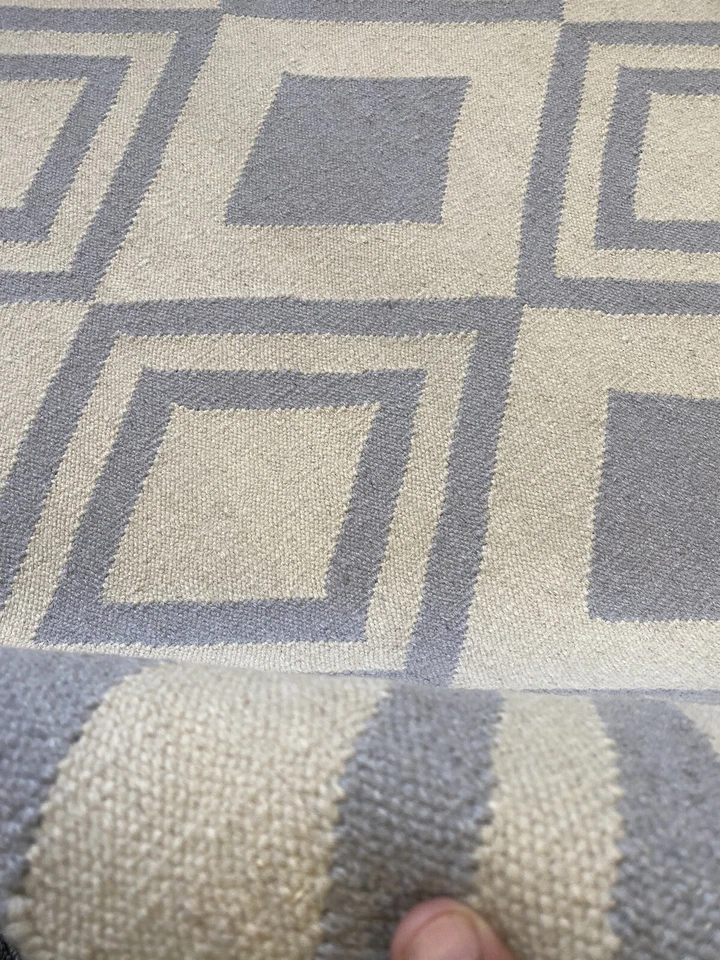 Spectacular Beni Ourain Flat Weave Area Rug  5' X 8' Klim Rug Reversible New - Image 3 of 4