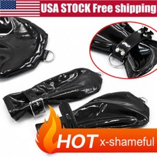Binding Wetlood Leather Lockable Puppy Fist Mitts Gloves Handcuffs for Men Women