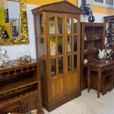 Vetrina etnica teak mobile espositore arte povera