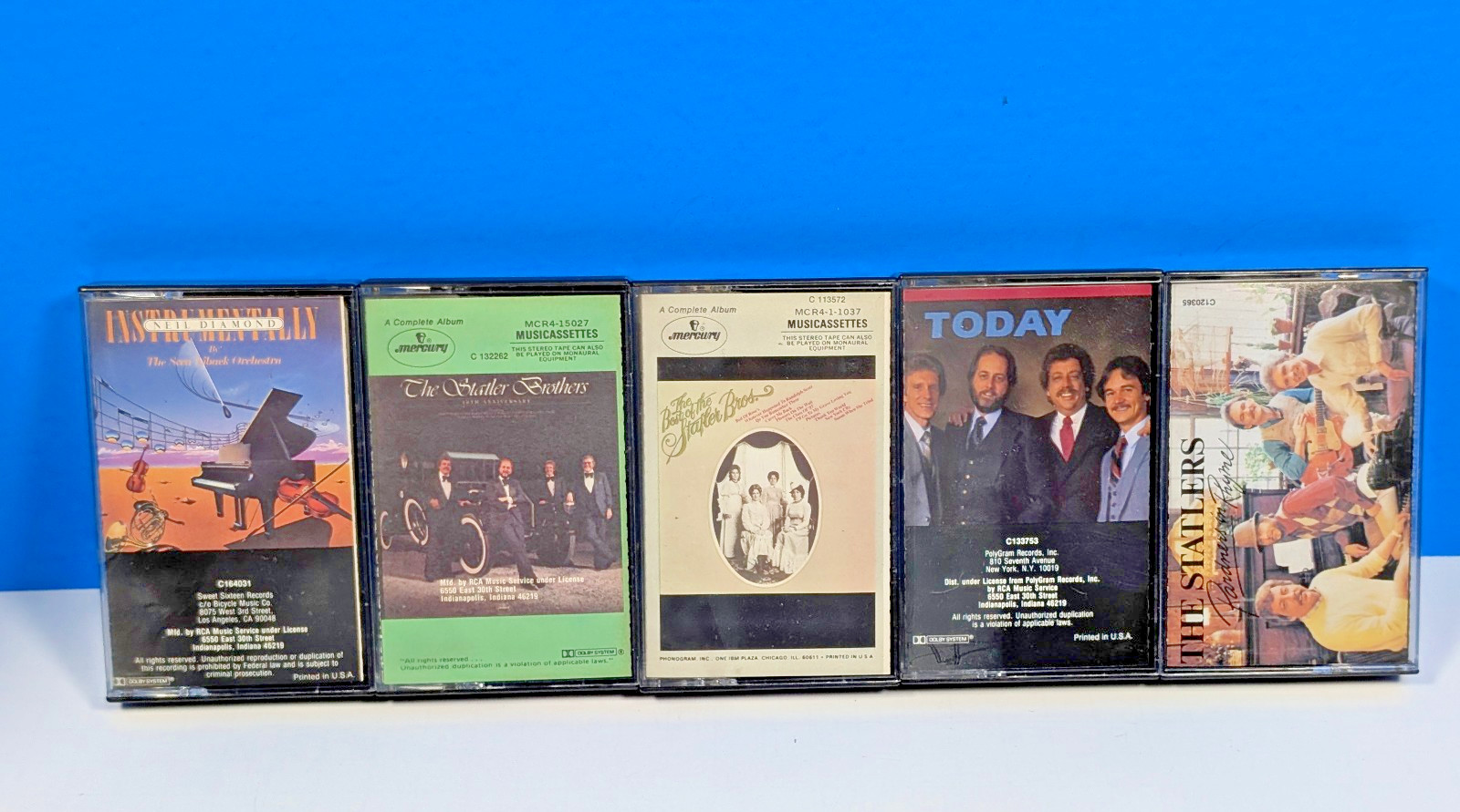Statler Brothers Cassette Tape Lot of 5 Greatest Hits Today Counrty Music EX
