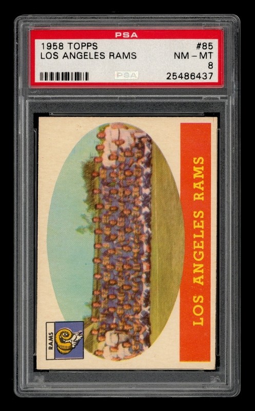 1958 Topps Set-Break # 85 Los Angeles Rams PSA 8 NM-MT