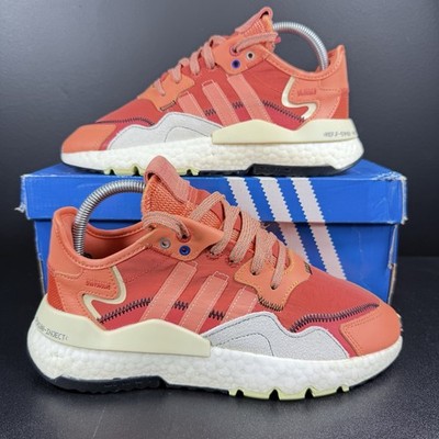 Adidas Nite Jogger Athletic Shoe Amber Tint Grey Red Orange EF5404 Mens Size 6.5