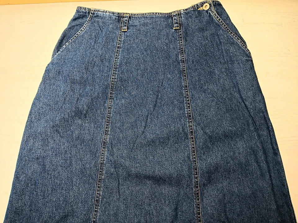 Maxi Falda Vaquera Vintage Años 90 Y2K Festival 12 Lizwear Modesta Ver Medidas Foto 3 de 4