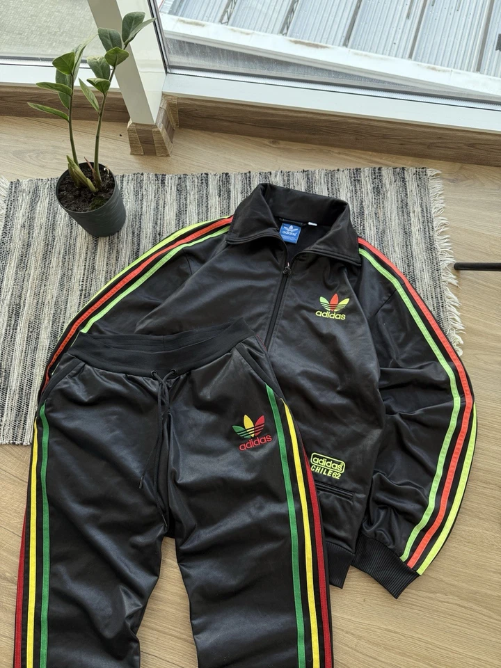 CHILE 62 ADIDAS BOB MARLEY CHAQUETA-PANTALONES DISFRAZ JAMAICA RASTA Talla S-M Foto 2 de 4