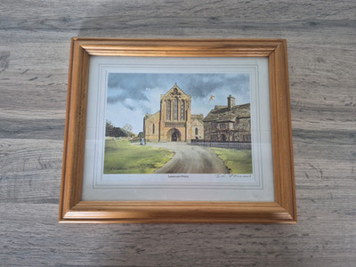Vintage Signed Print Lanercost Priory by E L Forrest Framed 12''x10'' Artwork